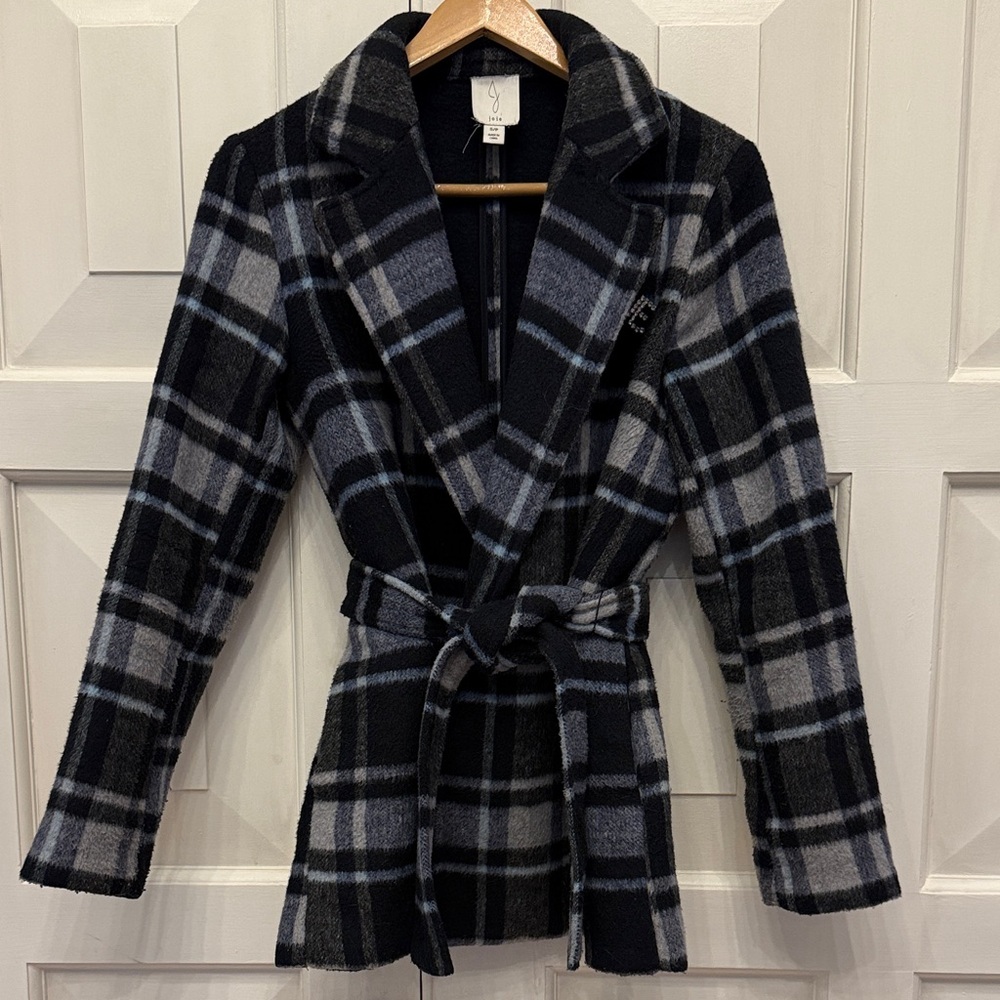 Joie Black and Gray Plaid Women's Blazer